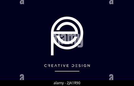 PE, EP, P or E Alphabet Letters Initial Logo Monogram Stock Vector