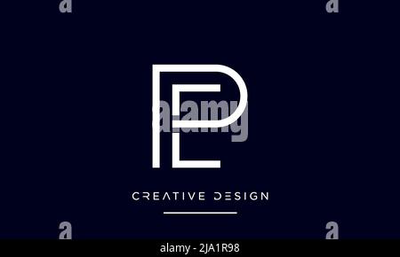 PE, EP, P or E Alphabet Letters Initial Logo Monogram Stock Vector