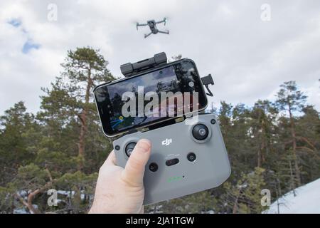 DJI Air 2S drone in flight Stock Photo