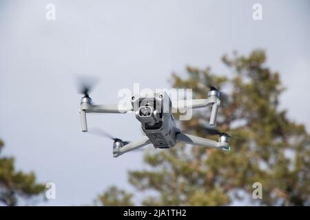 DJI Air 2S drone in flight Stock Photo