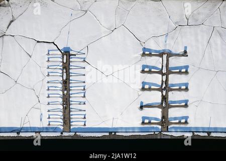 Patterns formed by sea ice from above Stock Photo