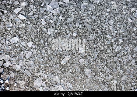 Patterns formed by sea ice from above Stock Photo