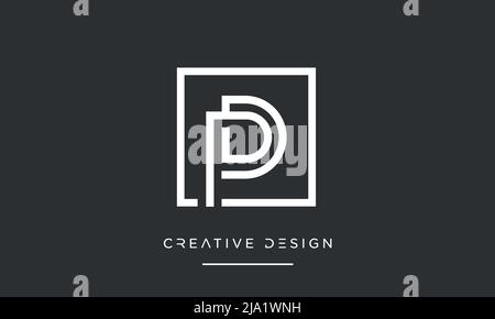 PD, DP P or D Alphabet Letters Abstract logo Emblem Stock Vector
