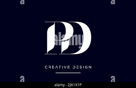 PD, DP P or D Alphabet Letters Abstract logo Emblem Stock Vector