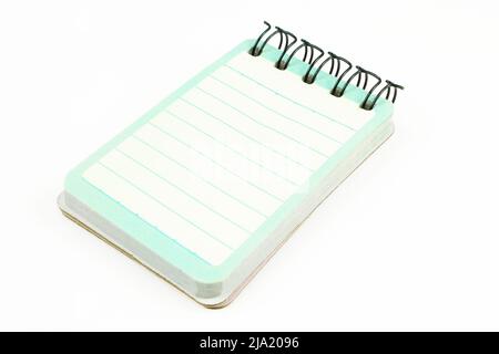 Notepad with vertical lines isolated on white background. Blank striped note paper Stock Photo