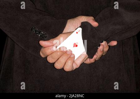 Playing card, cheating, symbol cheating, symbol image for another ace of hearts up your sleeve Stock Photo - Alamy Playing card, cheating, symbol cheating, symbol image for another ace of hearts up your sleeve Stock Photo - Alamy