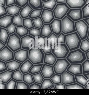 Abstract modern turtle shell seamless pattern. Animals trendy background. Grey decorative vector illustration for print, fabric, textile. Modern Stock Vector