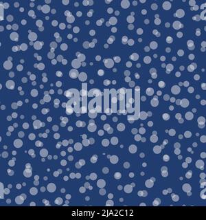 Abstract hand drown polka dots background. Blue dotted seamless pattern with white circles. Template design for invitation, poster, card, flyer Stock Vector