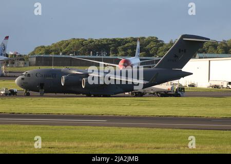 177705, a Boeing CC-177A Globemaster operated by the Royal Canadian Air Force, at Prestwick Airport in Ayrshire, Scotland. Stock Photo