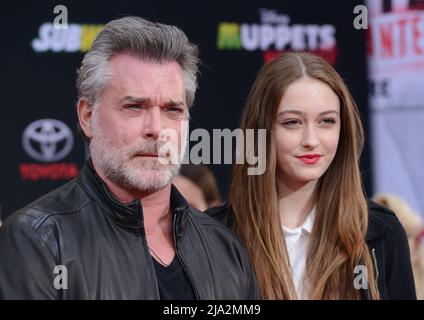 Los Angeles, USA. 11th Mar, 2014. Ray Liotta and daughter Karsen Liotta arriving at the Muppets Most Wanted Premiere at the El Capitan Theatre in Los Angeles.Ray Liotta and daughter Karsen Liotta 071 Ray Liotta, the actor best known for playing mobster has died. He was 67. Credit: Tsuni/USA/Alamy Live News Stock Photo