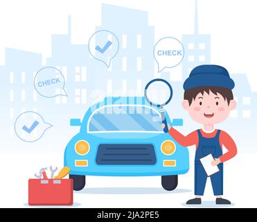 Car Inspection of The Station Detects Faults, Draws up a Checklist of ...