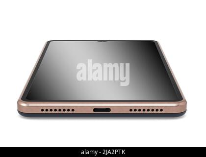 Realistic smart phone isolated on white background, 3D rendering Stock Photo