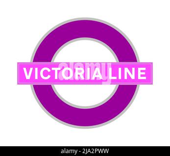 Victoria Line Underground sign vector illustration on a white background. Stock Vector
