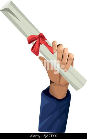 hand lifting graduation certificate roll Stock Vector Image & Art - Alamy