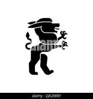 Alphyn Heraldic animal silhouette. Fantastic Beast. Monster for coat of arms. Heraldry design element. Stock Vector