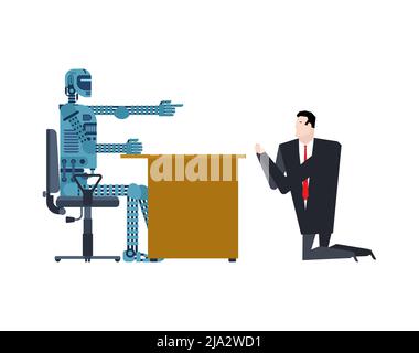 Man being kicked boss employees out Royalty Free Vector