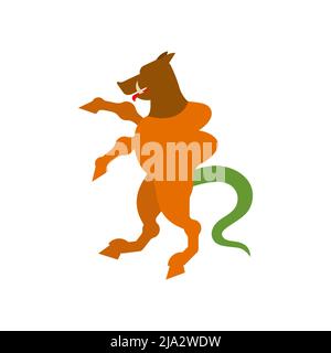 Yppotryll‌‌‌‌‌‌‌‌‌‌‌‌‌‌‌ Heraldic animal. Ypotryll‌‌‌‌‌‌‌‌‌‌‌‌‌‌‌ Fantastic Beast. Monster for coat of arms. Heraldry design element. Stock Vector