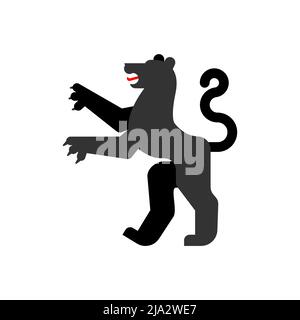 Panther Heraldic animal. Fantastic Beast. Monster for coat of arms. Heraldry design element. Stock Vector