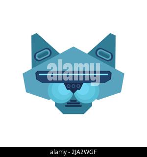 Robot cat. Cyborg cat. Robotic iron pet. Vector illustration Stock Vector