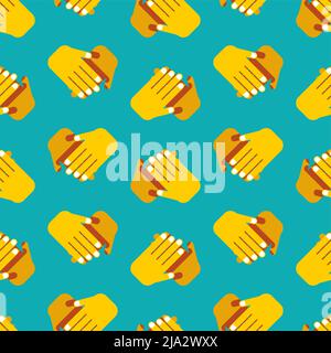 Clap your hands pattern seamless. Clap background. applause texture Stock Vector