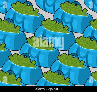 Sports bag with money pattern seamless. athletic bag with cash background. wealth ornament Stock Vector