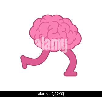 Brain is running. Runaway brains. Brain drain concept Stock Vector ...