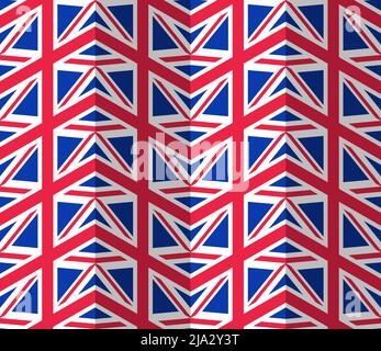 UK flag pattern seamless. Great Britain flag background. United Kingdom texture Stock Vector