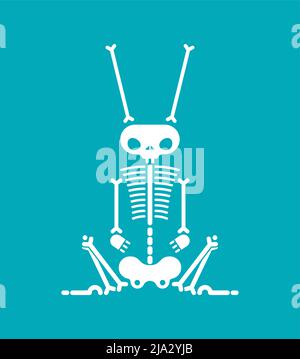 Skeleton Rabbit cartoon isolated. Skull hare Vector illustration Stock Vector