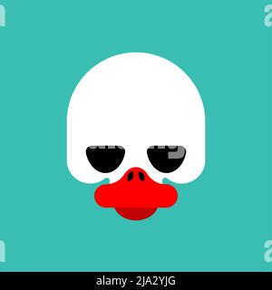 Duck skull isolated. Duck braincase Vector illustration Stock Vector