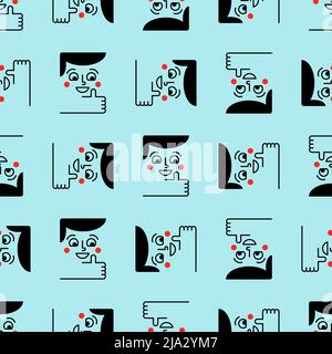Thumb up sign pattern seamless. everything is very good symbol background. Stock Vector