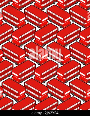 London Red double decker bus pattern seamless. UK Landmark bus background. Vector texture Stock Vector