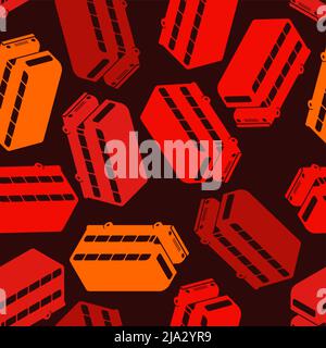 London Red double decker bus pattern seamless. UK Landmark bus background. Vector texture Stock Vector