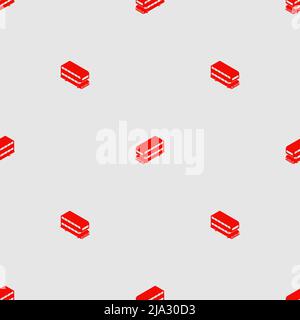 London Red double decker bus pattern seamless. UK Landmark bus background. Vector texture Stock Vector