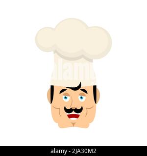 Chef happy emoji. Cook merry emotions avatar. kitchener Vector illustration Stock Vector
