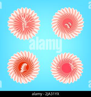Flower botanical decoration circle shape abstract background art graphic design vector illustration Stock Vector