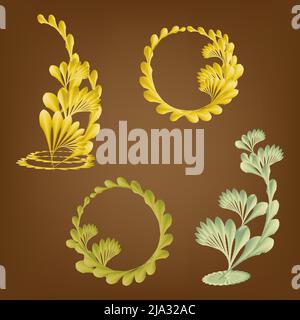 Summer festival botanical floral natural ornate wreath abstract background art graphic design decoration poster signs symbol vector illustration Stock Vector