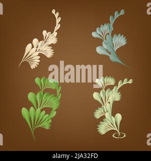 Sprinttime botanical floral plant natural abstract background decoration art graphic design signs symbol vector illustration Stock Vector