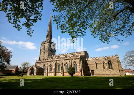 Castle Donington is a market town and civil parish in Leicestershire, England. Parish church of St Edward, King and Martyr Stock Photo