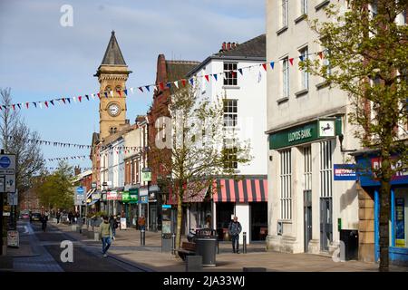 Preston in Lancashire,  Fishergate, Bistrot Pierre french restaurant in the former Fishergate Baptist Church (tower) Stock Photo