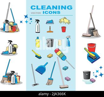 https://l450v.alamy.com/450v/2ja366k/cleaning-tools-and-equipment-set-of-icons-for-cleaning-business-2ja366k.jpg