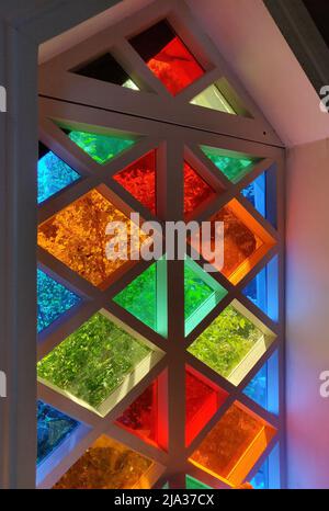 Colored glass of different colors, diamond shape. Stock Photo