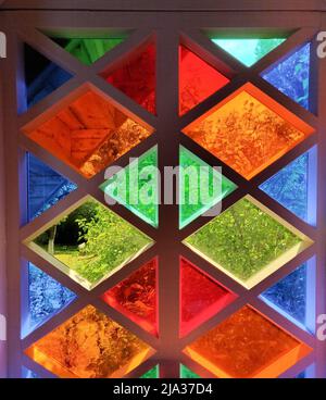 Colored glass of different colors, diamond shape. Stock Photo