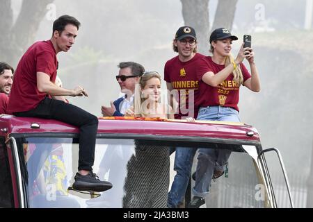 The President of A.S. Roma, Dan Friedkin and his wife, celebrating with their fans the victory of the Conference League, 26 May, Rome, Italy. Stock Photo