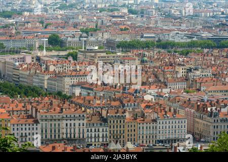 Lyon, France - May 10, 2022 : Panoramic  view of the beautiful city  of Lyon Stock Photo