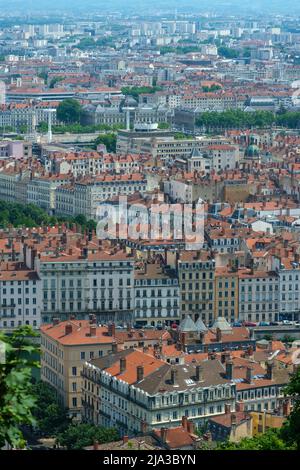 Lyon, France - May 10, 2022 : Panoramic  view of the beautiful city  of Lyon Stock Photo