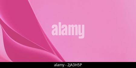 Abstract colored paper geometry composition monochrome background in pastel pink color with curved lines and shapes Stock Photo