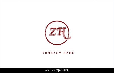 ZH, HZ Abstract Letters Logo Monogram Stock Vector
