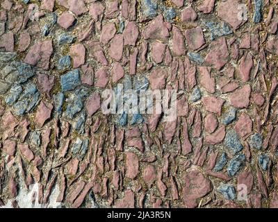 Pavement lined with different stones Stock Photo