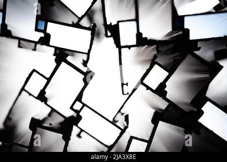 aluminum profile, abstract white and gray, soft focus Stock Photo