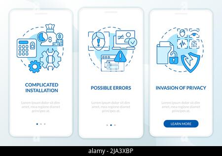 Biometric technology drawbacks onboarding mobile app screen Stock ...